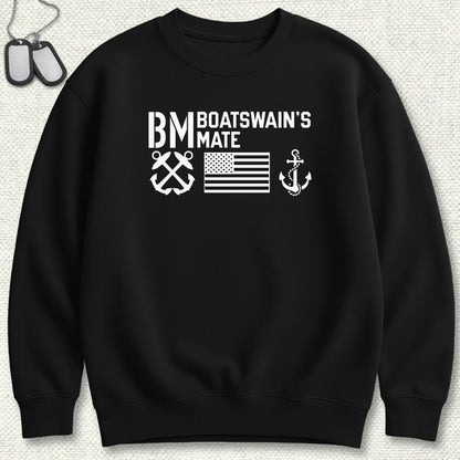 BM - Flag & Anchor Sweatshirt - Black