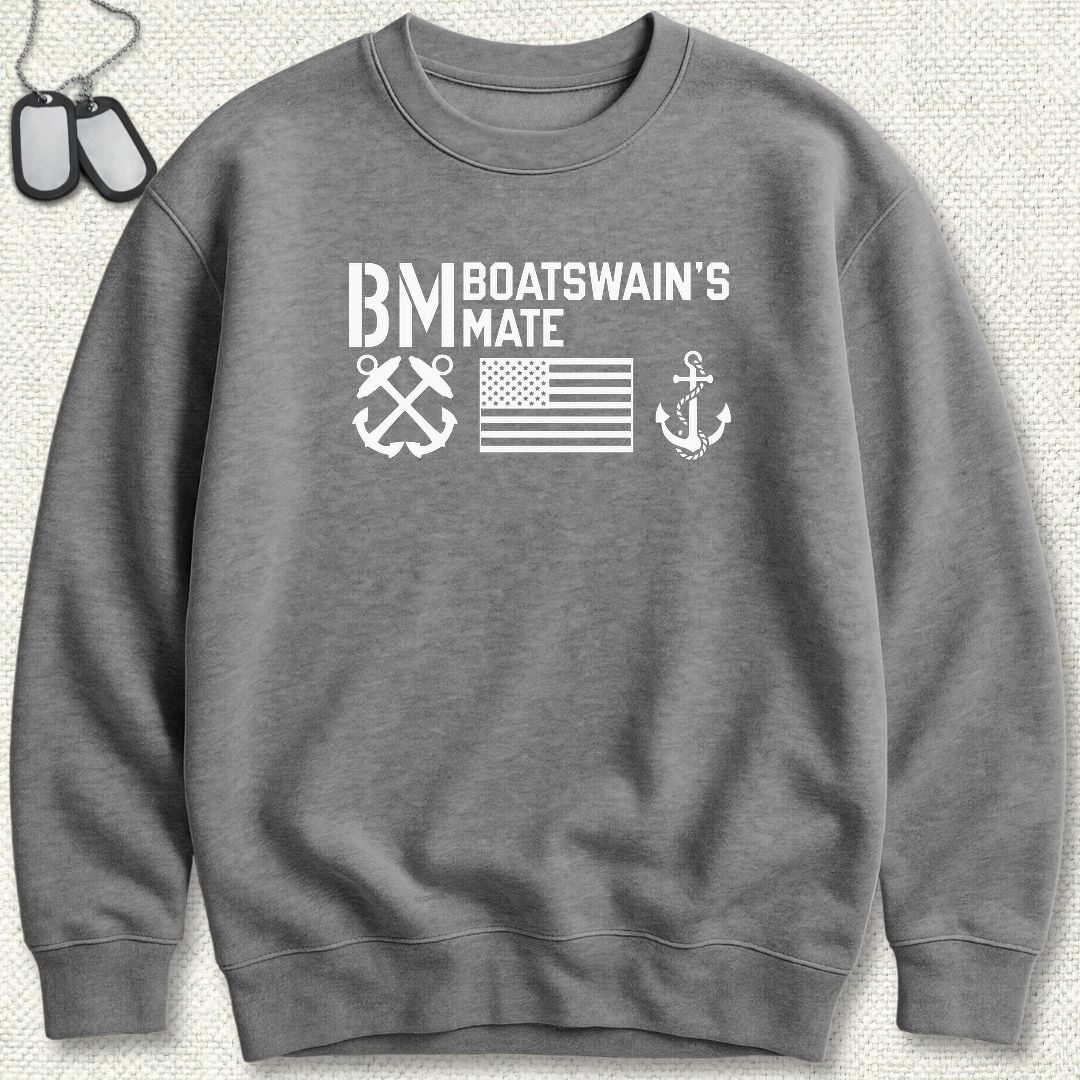BM - Flag & Anchor Sweatshirt - Graphite Heather
