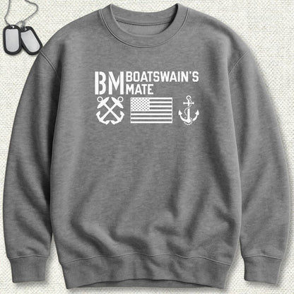 BM - Flag & Anchor Sweatshirt - Graphite Heather