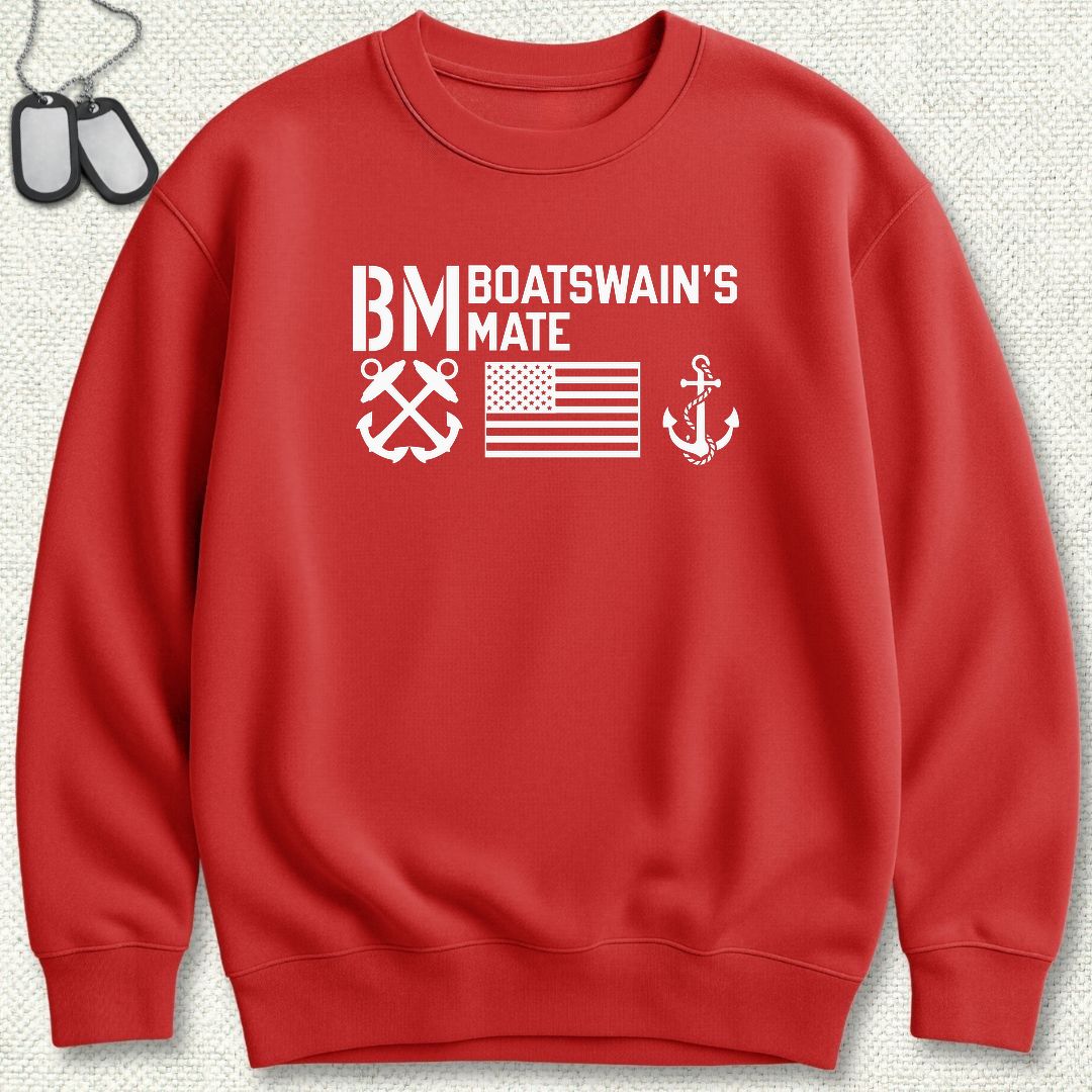 BM - Flag & Anchor Sweatshirt - Red