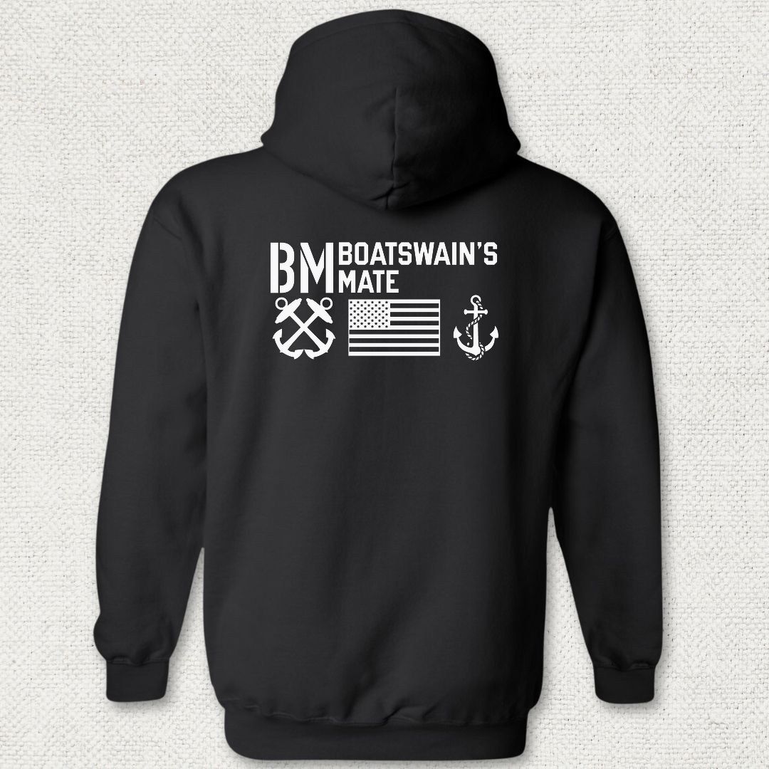 BM - Flag & Anchor Hoodie - Black