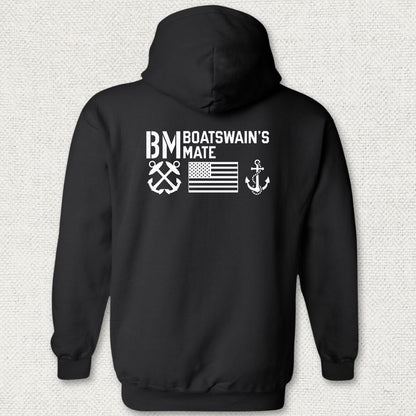 BM - Flag & Anchor Hoodie - Black