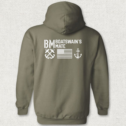 BM - Flag & Anchor Hoodie - Military Green