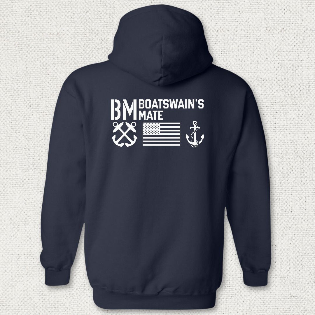 BM - Flag & Anchor Hoodie - Navy