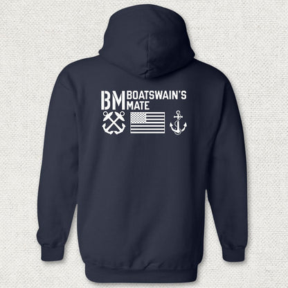 BM - Flag & Anchor Hoodie - Navy