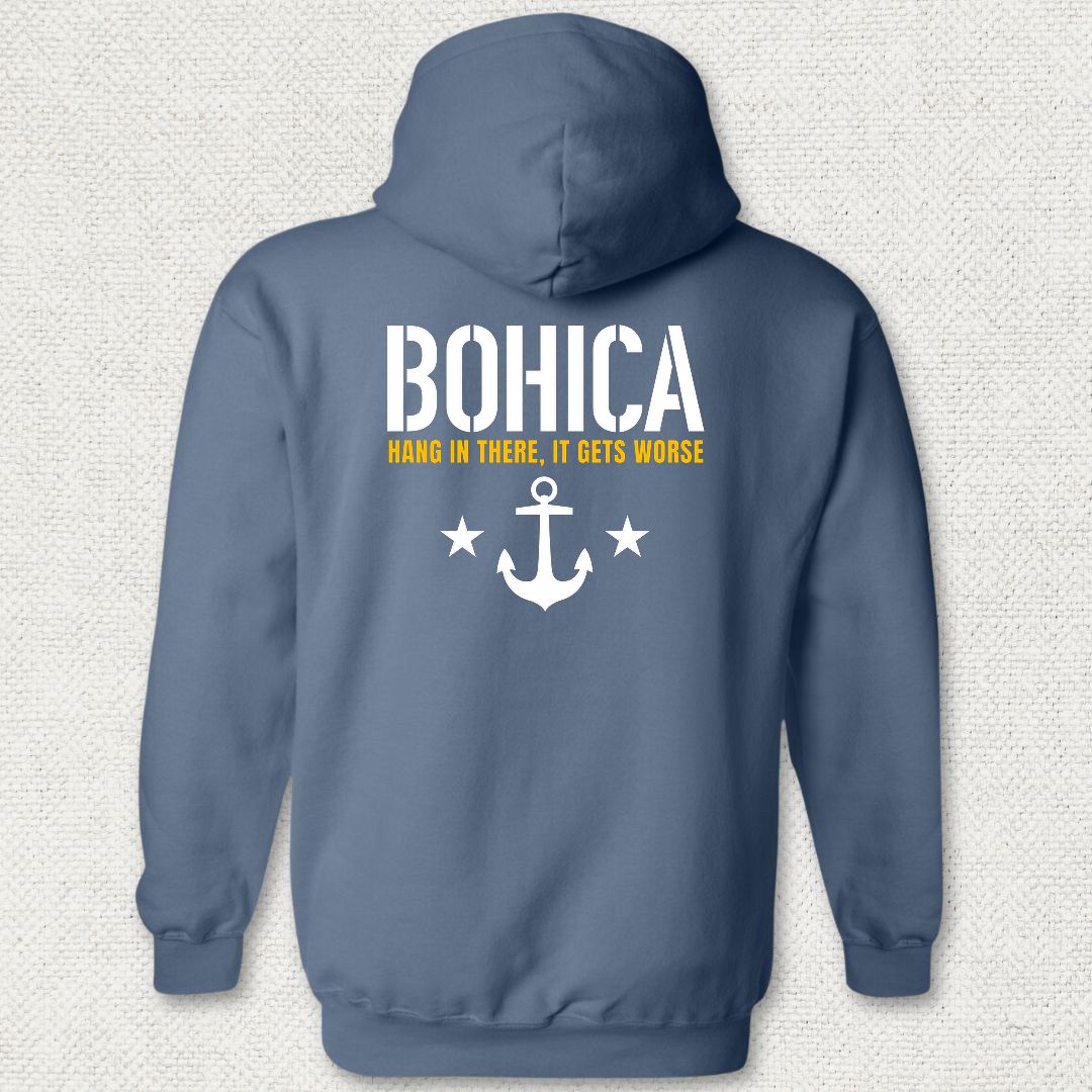 BOHICA - It Gets Worse Hoodie - Heather Navy