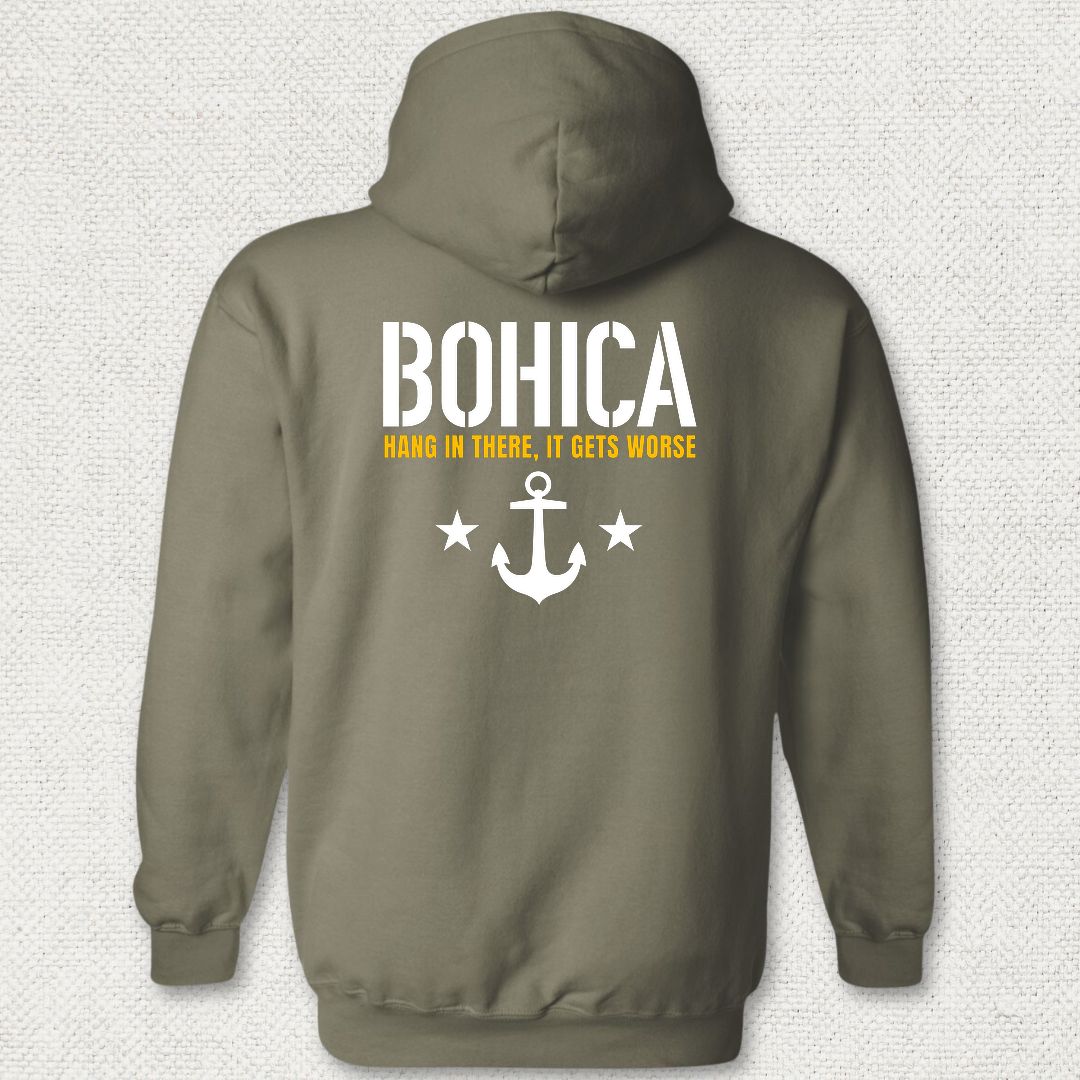 BOHICA - It Gets Worse Hoodie - Military Green