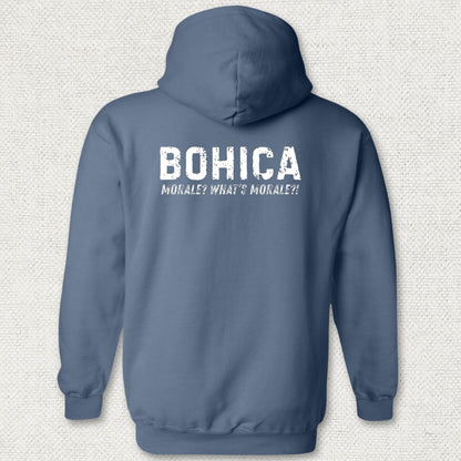 BOHICA - What's Morale? Hoodie - Heather Navy
