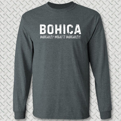 BOHICA - What's Morale? Long Sleeve Tee - Dark Heather
