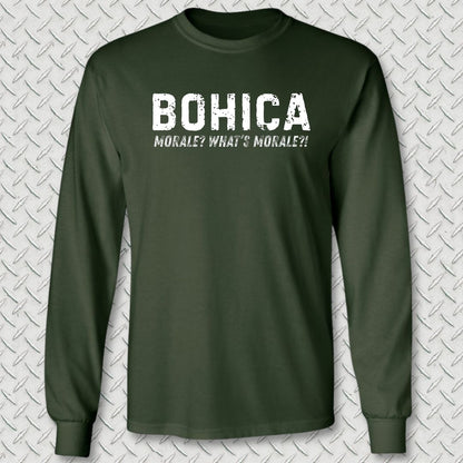 BOHICA - What's Morale? Long Sleeve Tee - Forest Green