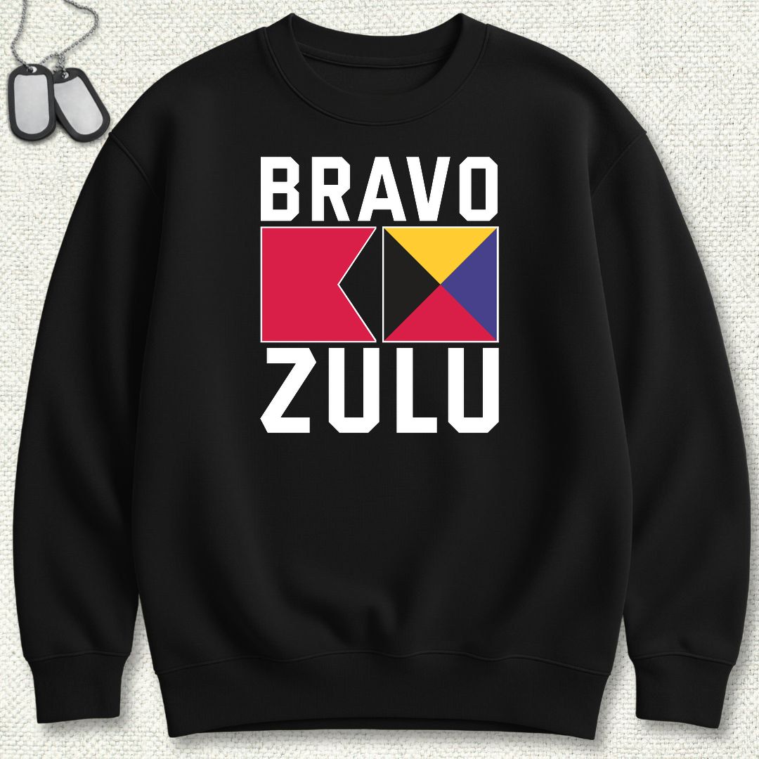 Bravo Zulu Signal Flags Sweatshirt - Black