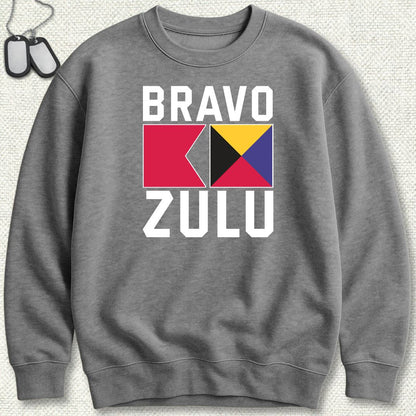 Bravo Zulu Signal Flags Sweatshirt - Graphite Heather