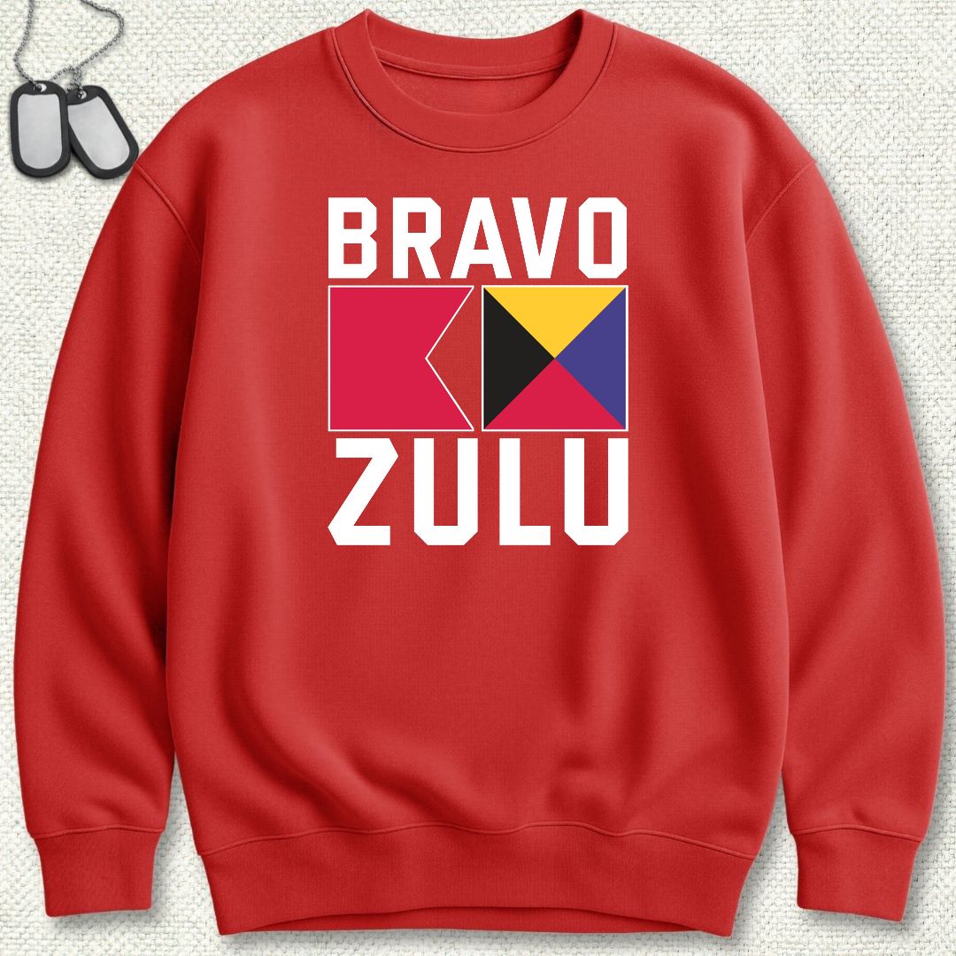 Bravo Zulu Signal Flags Sweatshirt - Red