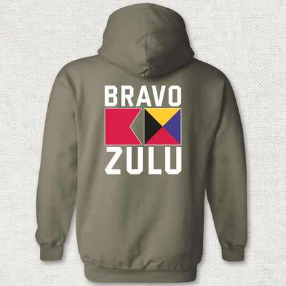 Bravo Zulu Signal Flags Hoodie - Military Green