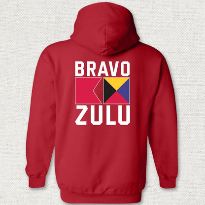 Bravo Zulu Signal Flags Hoodie - Red