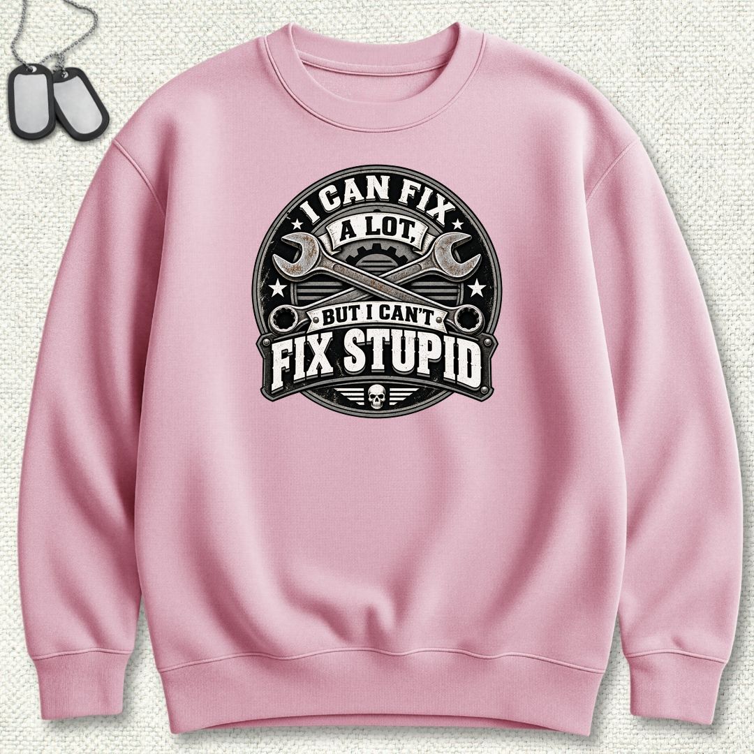 Can't Fix Stupid Sweatshirt - Pink