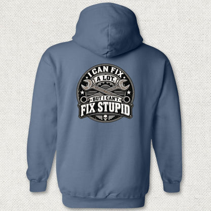 Can't Fix Stupid Hoodie - Heather Navy