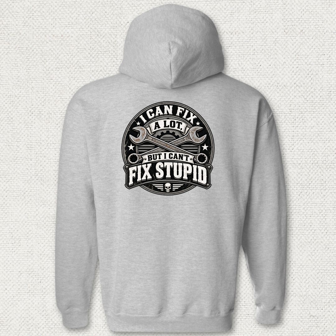 Can't Fix Stupid Hoodie - Sport Grey