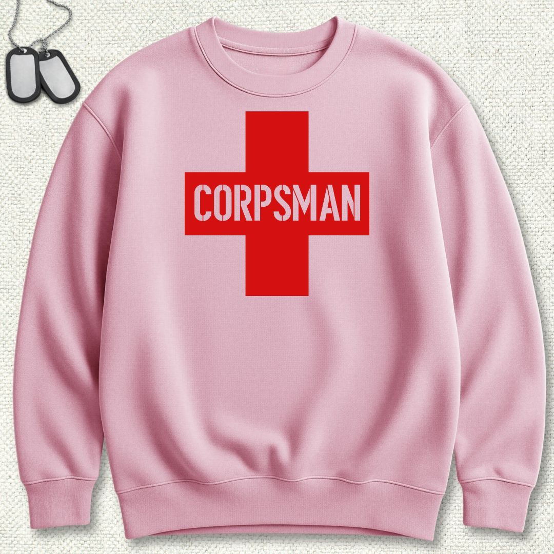 Corpsman Cross Sweatshirt - Pink