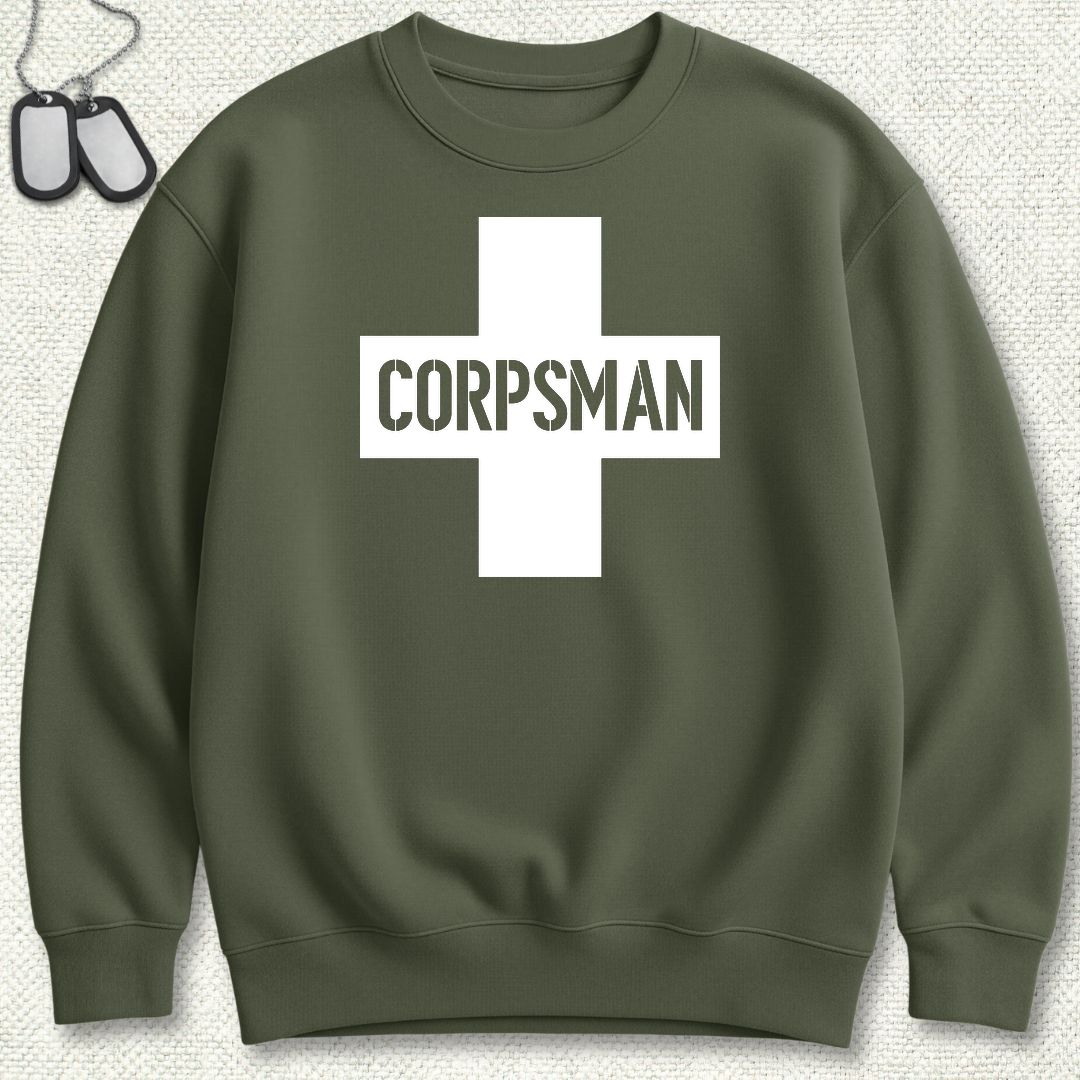 Corpsman Cross Sweatshirt - Military Green