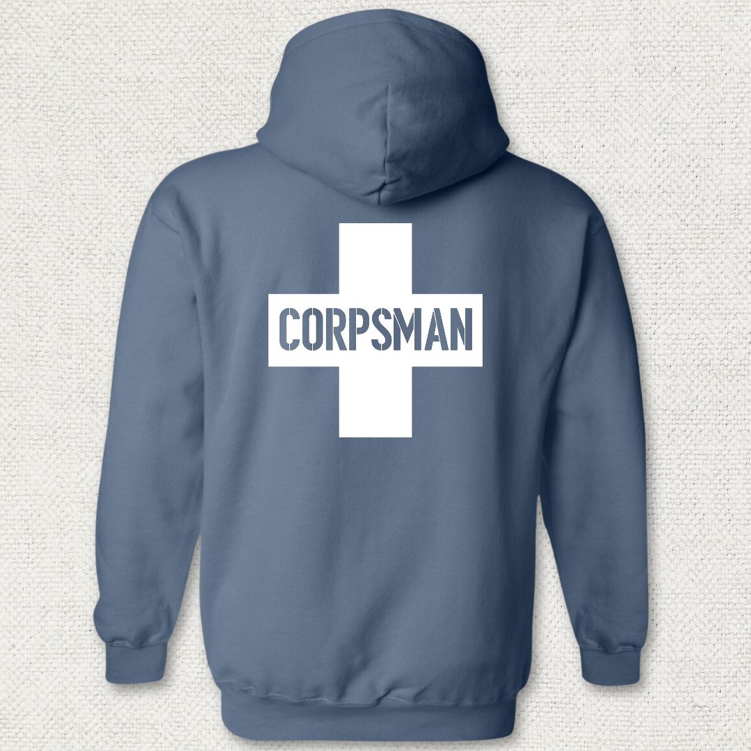 Corpsman Cross Hoodie - Heather Navy