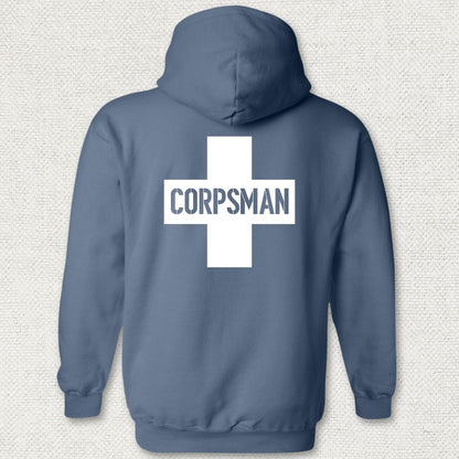 Corpsman Cross Hoodie - Heather Navy