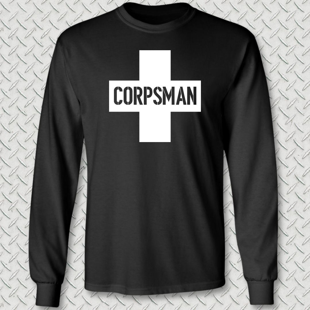 Corpsman Cross Long Sleeve Tee - Black