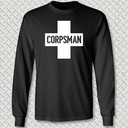 Corpsman Cross Long Sleeve Tee - Black