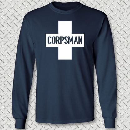 Corpsman Cross Long Sleeve Tee - Navy