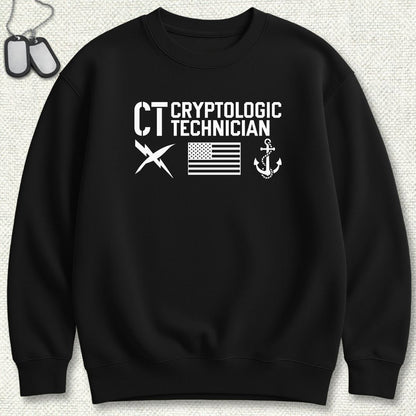 CT - Flag & Anchor Sweatshirt - Black