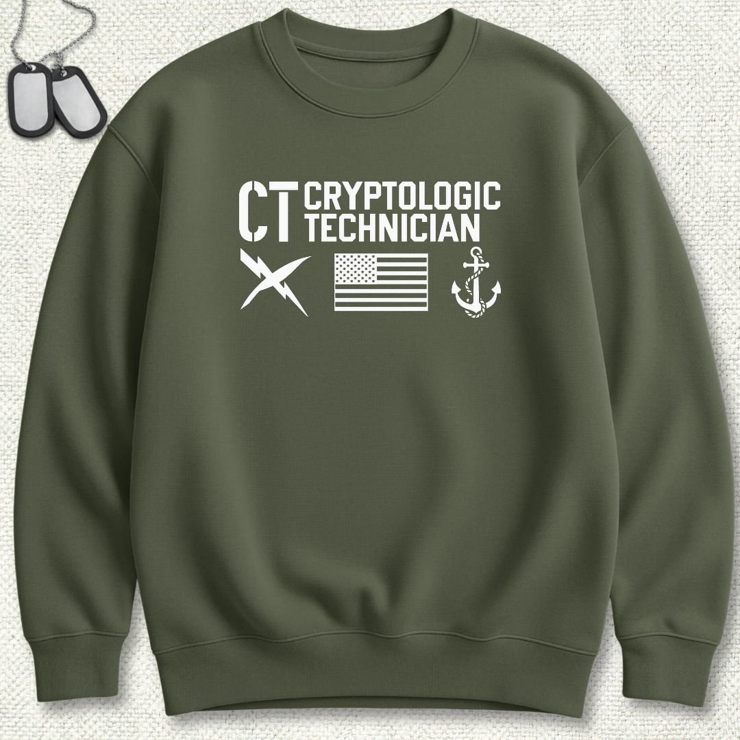 CT - Flag & Anchor Sweatshirt - Military Green