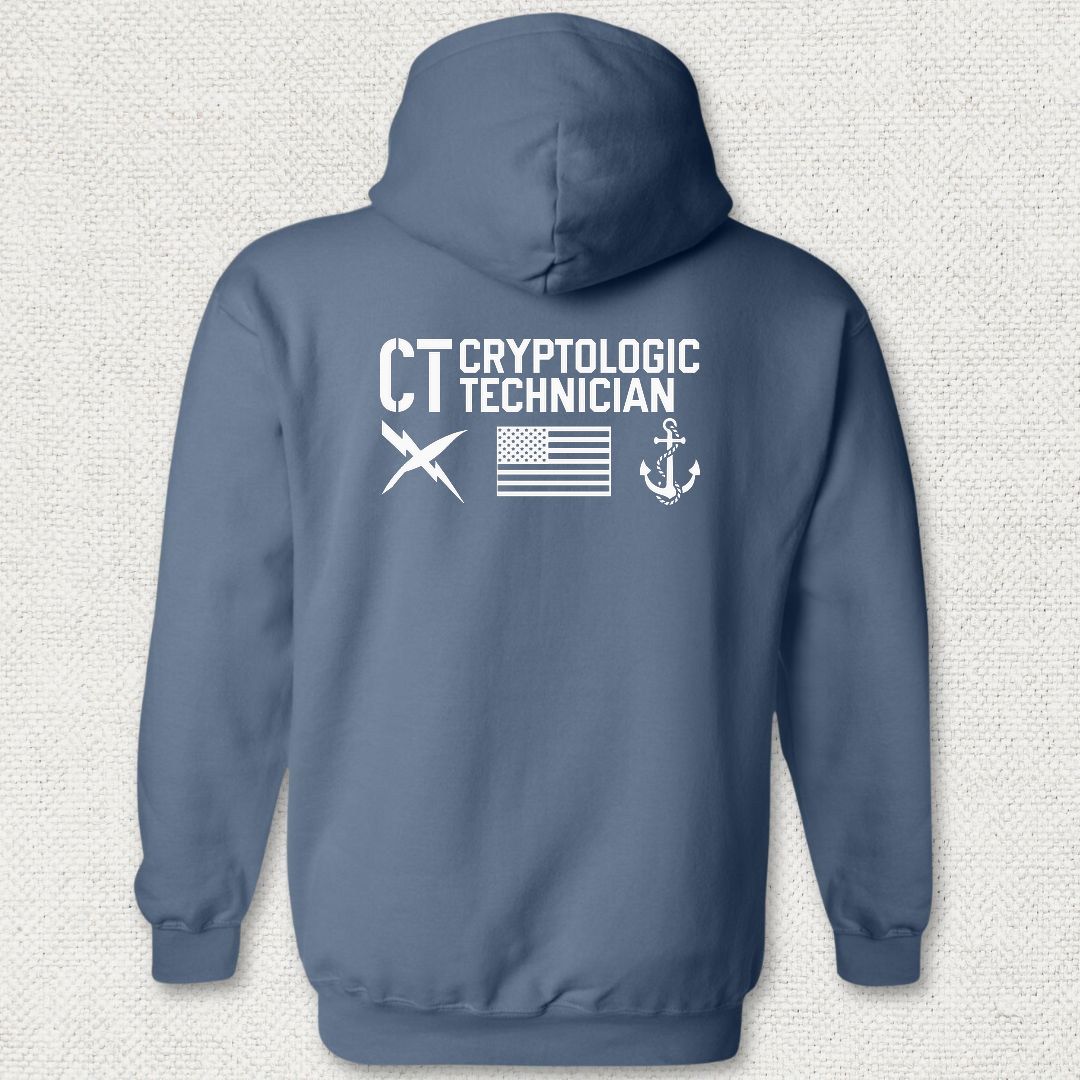 CT - Flag & Anchor Hoodie - Heather Navy