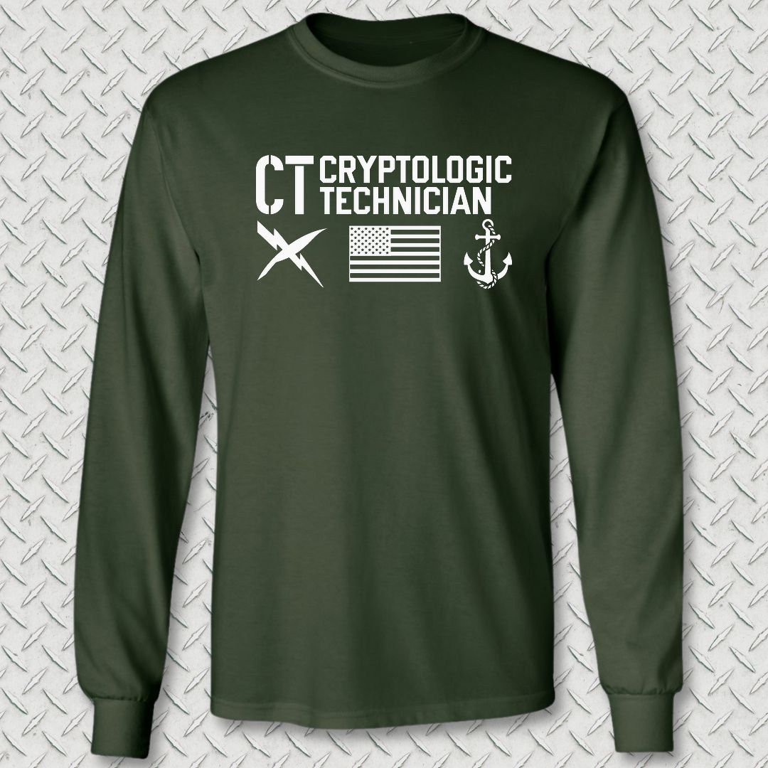 CT - Flag & Anchor Long Sleeve Tee - Forest Green