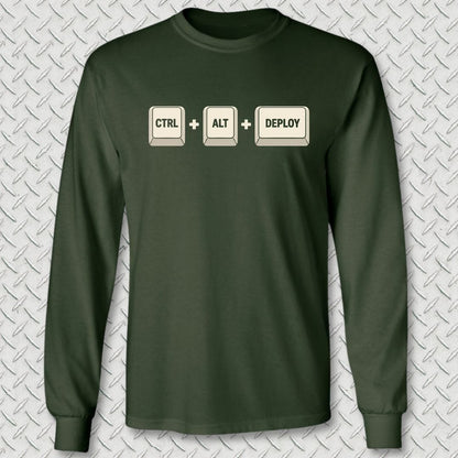 CTRL-ALT-DEPLOY Long Sleeve Tee - Forest Green