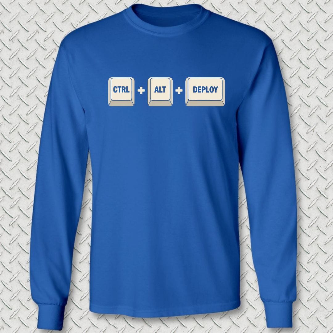 NavyHumor Long-sleeve S / Royal Blue CTRL-ALT-DEPLOY Long Sleeve Tee