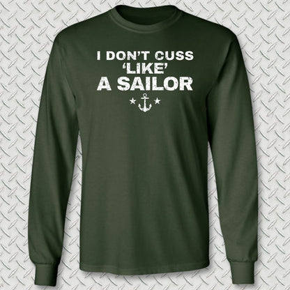 Cuss Like A Sailor Long Sleeve Tee - Forest Green