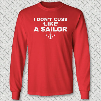 Cuss Like A Sailor Long Sleeve Tee - Red