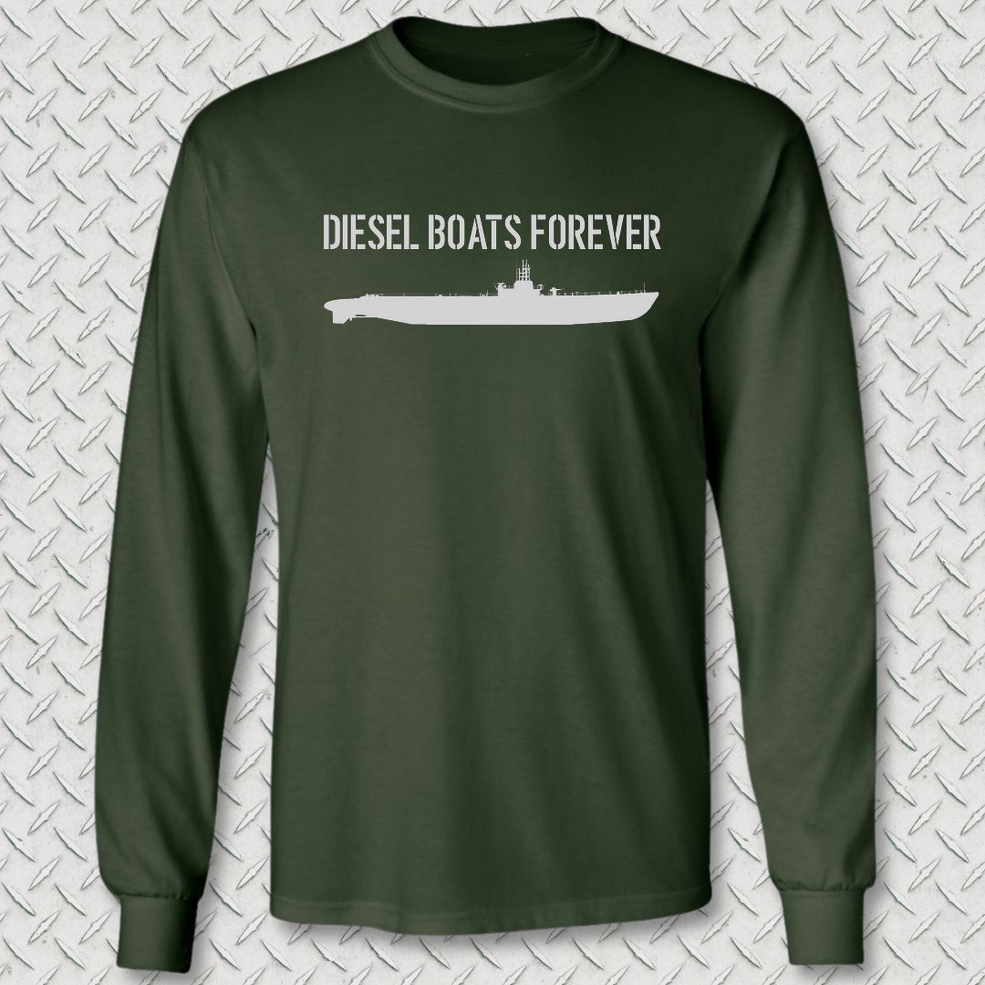 Diesel Boats Forever Long Sleeve Tee - Forest Green