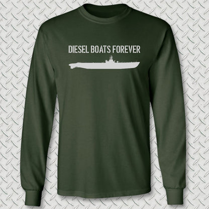 Diesel Boats Forever Long Sleeve Tee - Forest Green