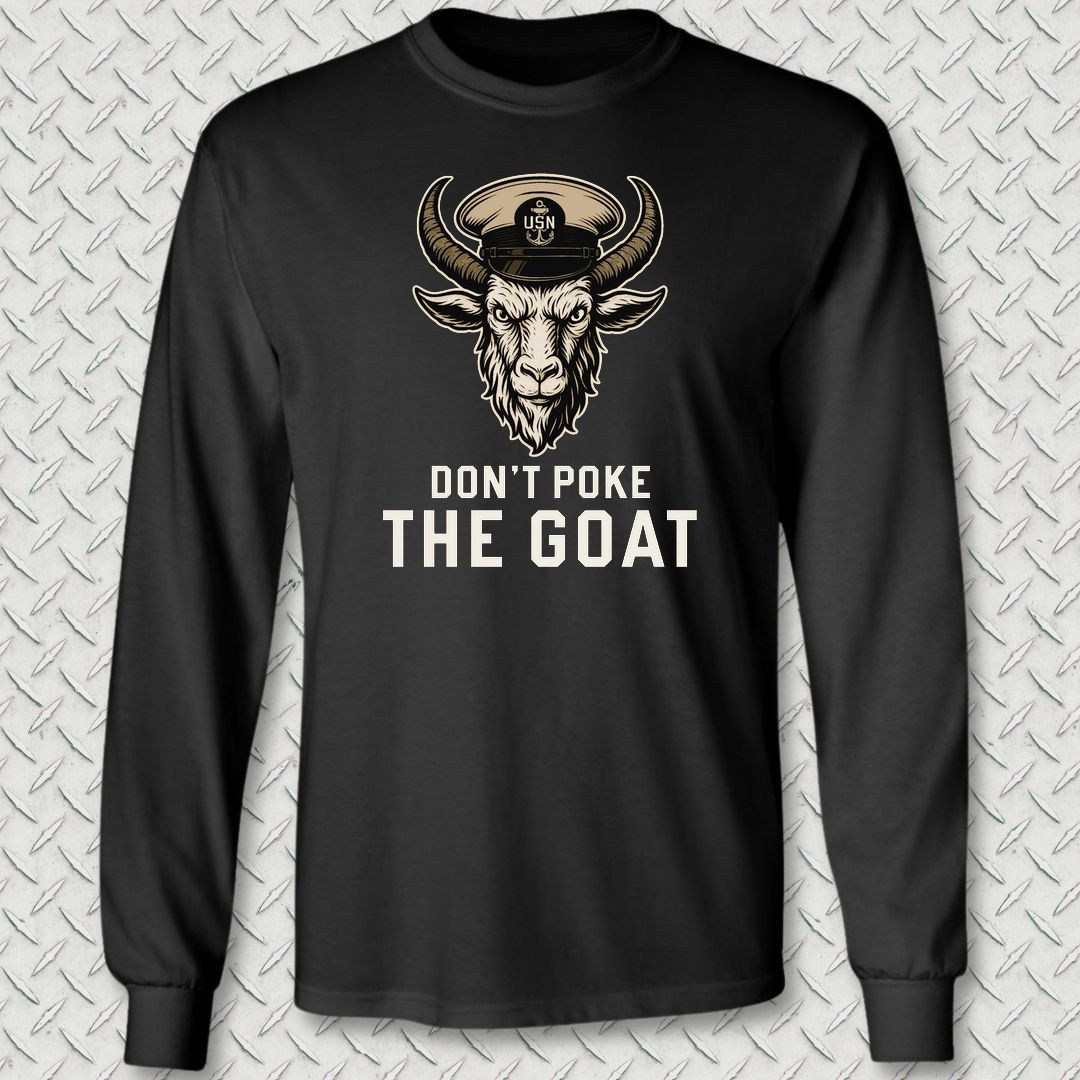 Don't Poke the Goat Long Sleeve Tee - Black