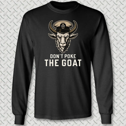 Don't Poke the Goat Long Sleeve Tee - Black