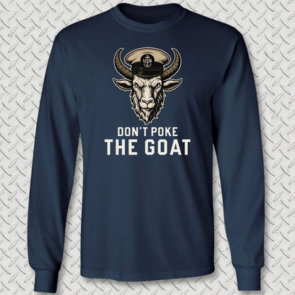 Don't Poke the Goat Long Sleeve Tee - Navy