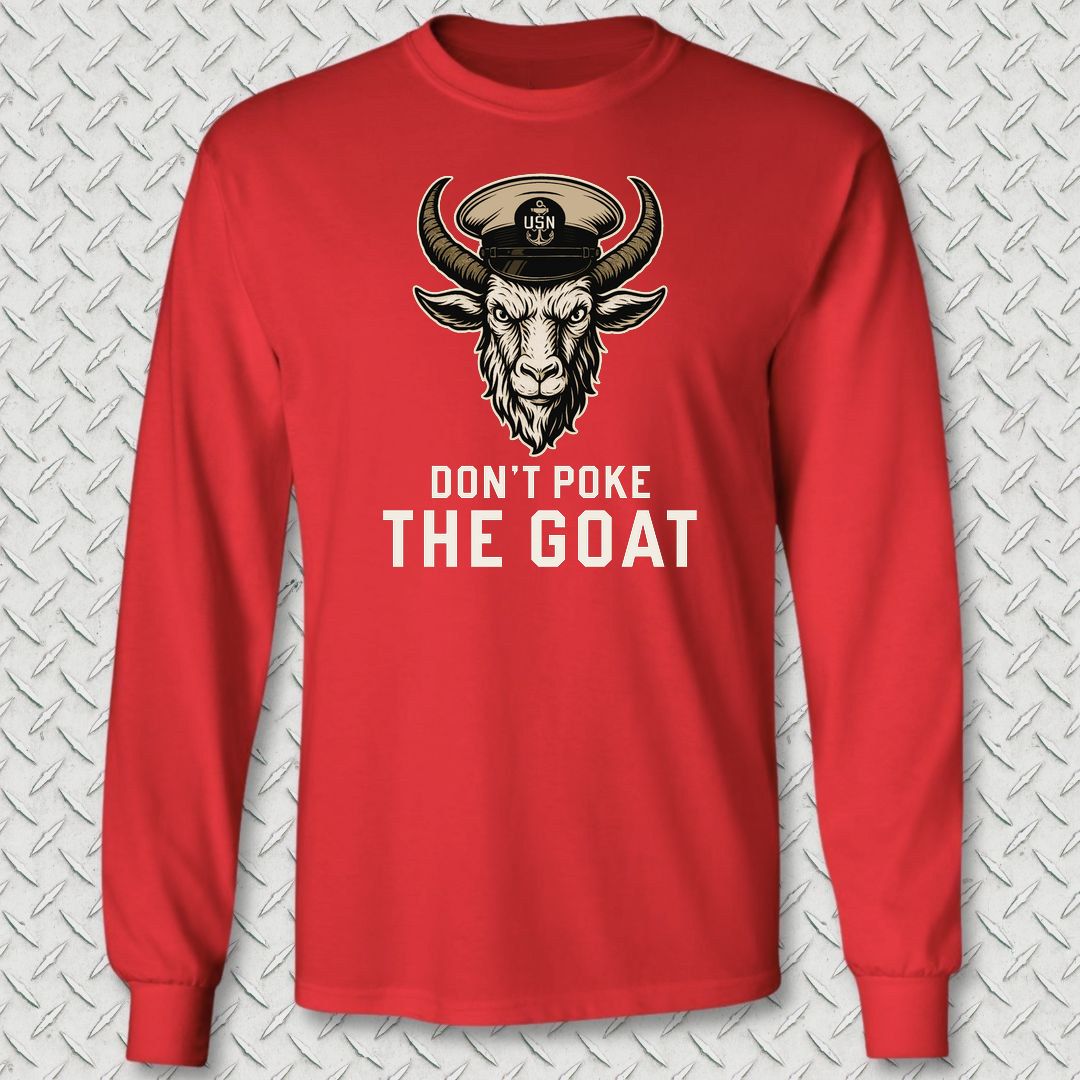 Don't Poke the Goat Long Sleeve Tee - Red