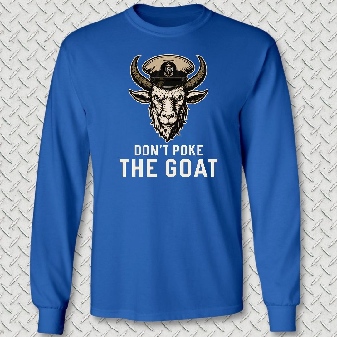 Don't Poke the Goat Long Sleeve Tee - Royal Blue