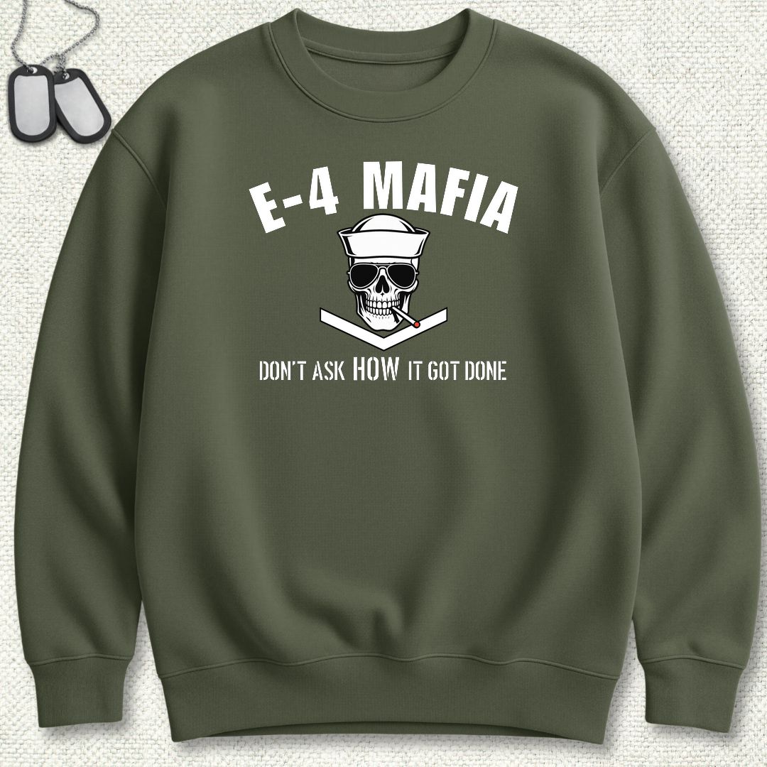 E-4 Mafia Sweatshirt - Military Green