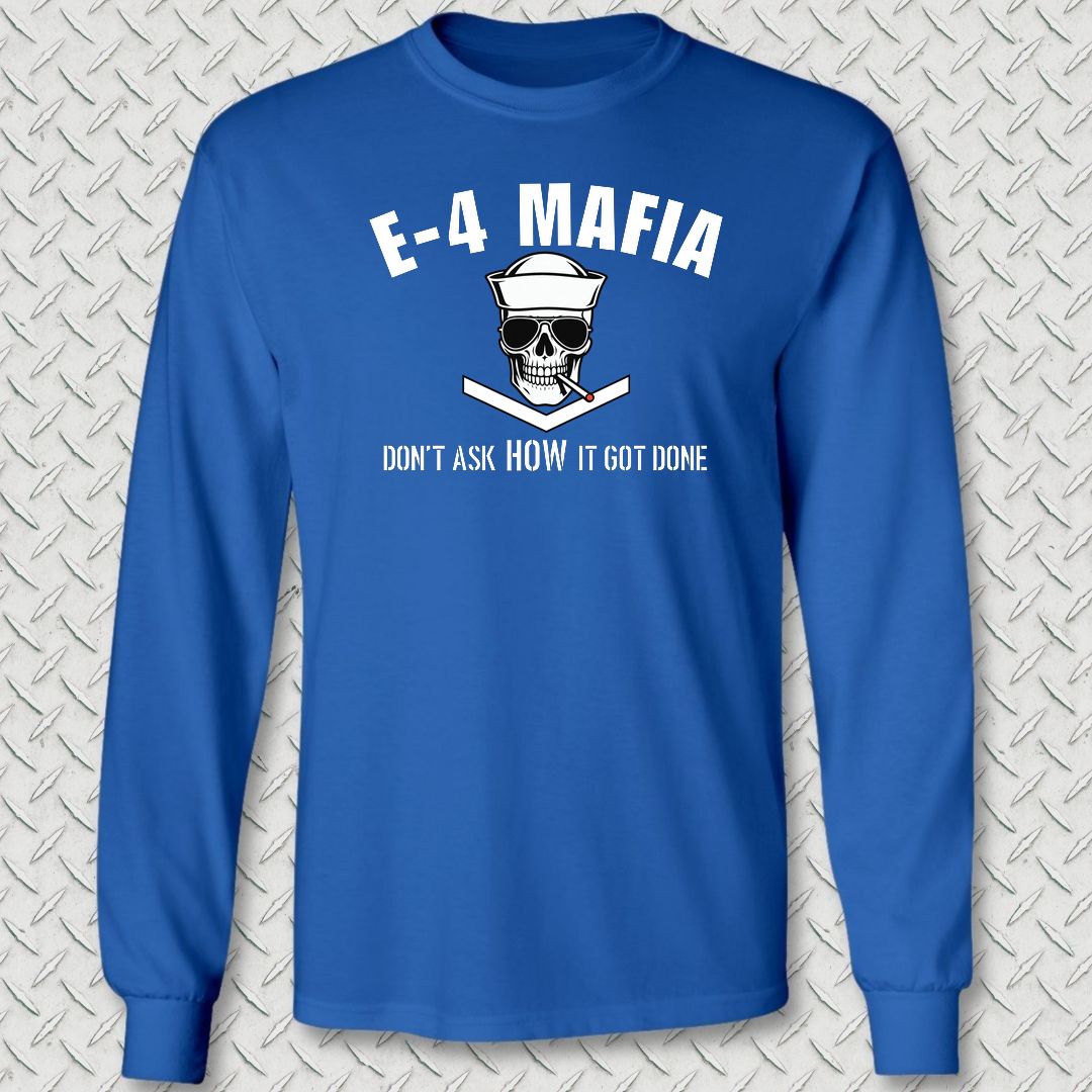 E-4 Mafia Long Sleeve Tee - Royal Blue