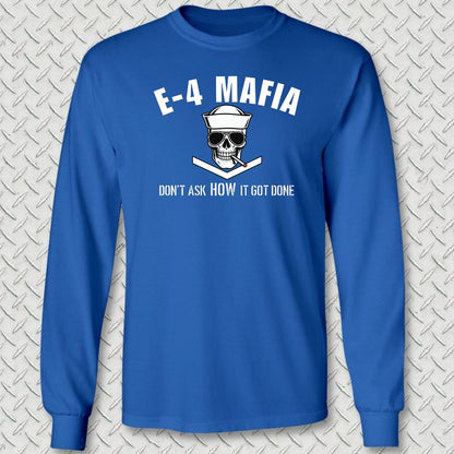 E-4 Mafia Long Sleeve Tee - Royal Blue