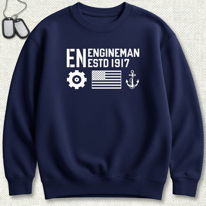 EN - Flag & Anchor Sweatshirt - Navy
