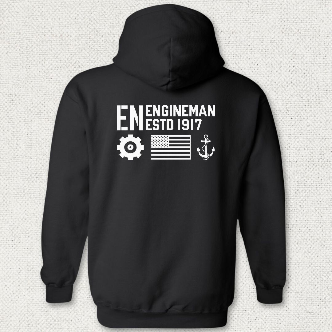 EN - Flag & Anchor Hoodie - Black
