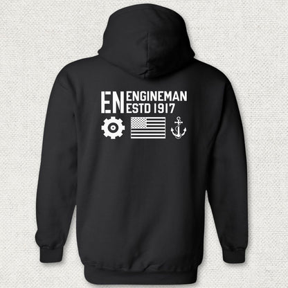 EN - Flag & Anchor Hoodie - Black